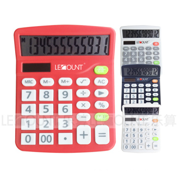 Economique 12 chiffres Calculatrice de bureau à double alimentation avec grand écran LCD (LC236)